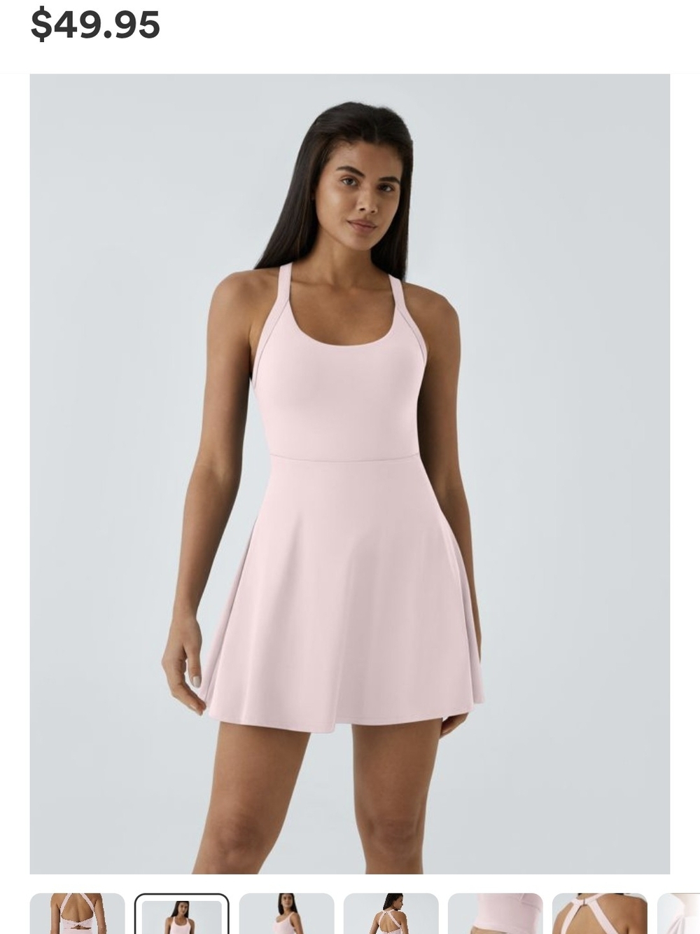 HALARA Softly Airy Backless Twisted Flare Low Support Dance Dress- Easy Peezy